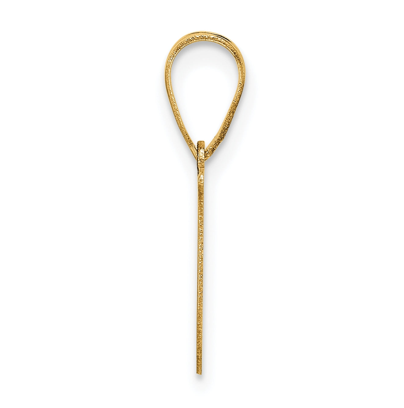 14K Yellow Gold Polished Etched Letter U Initial-Pendant