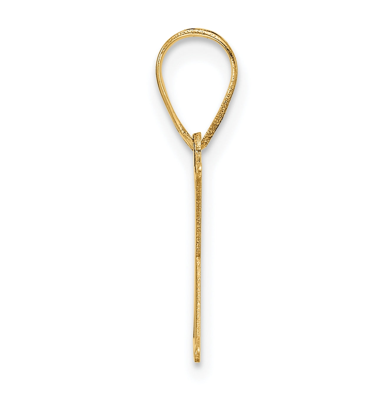 14K Yellow Gold Polished Etched Letter X Initial-Pendant