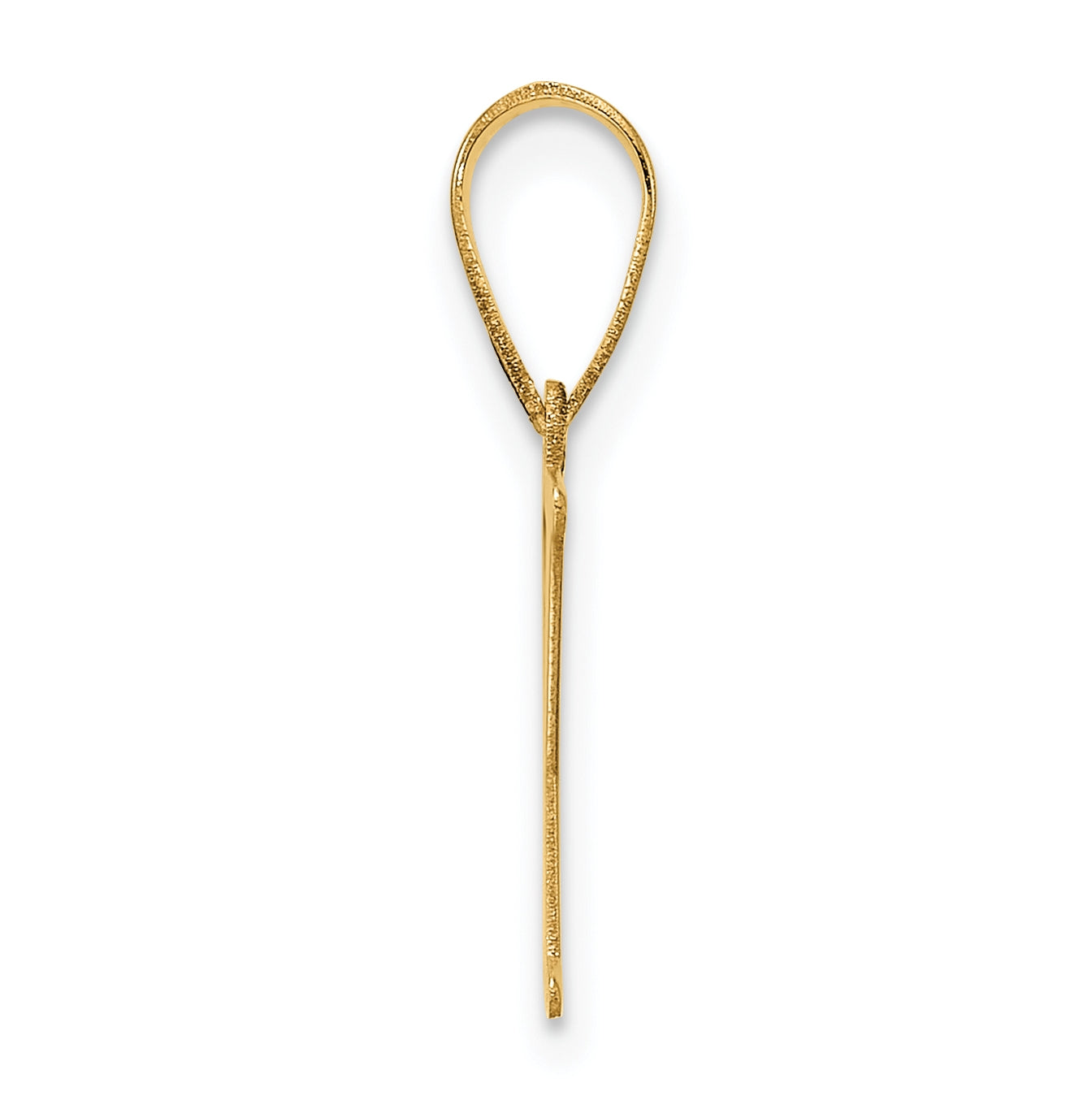 14K Yellow Gold Polished Etched Letter Y Initial-Pendant