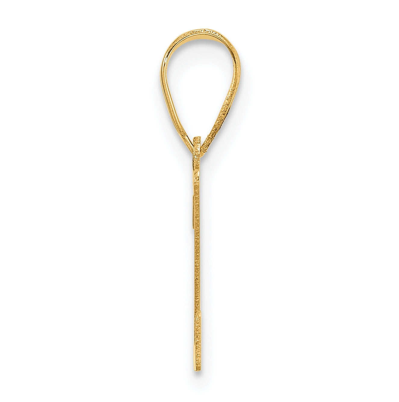 14K Yellow Gold Polished Etched Letter Z Initial-Pendant