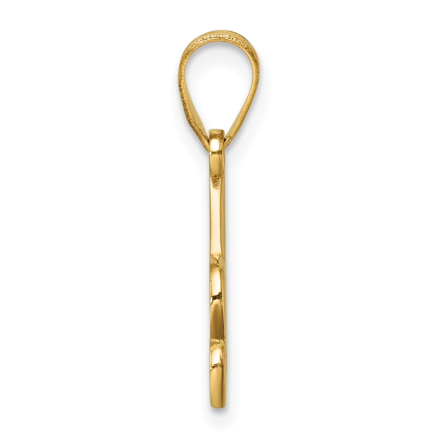 14K Yellow Gold Script Letter A Initial Pendant