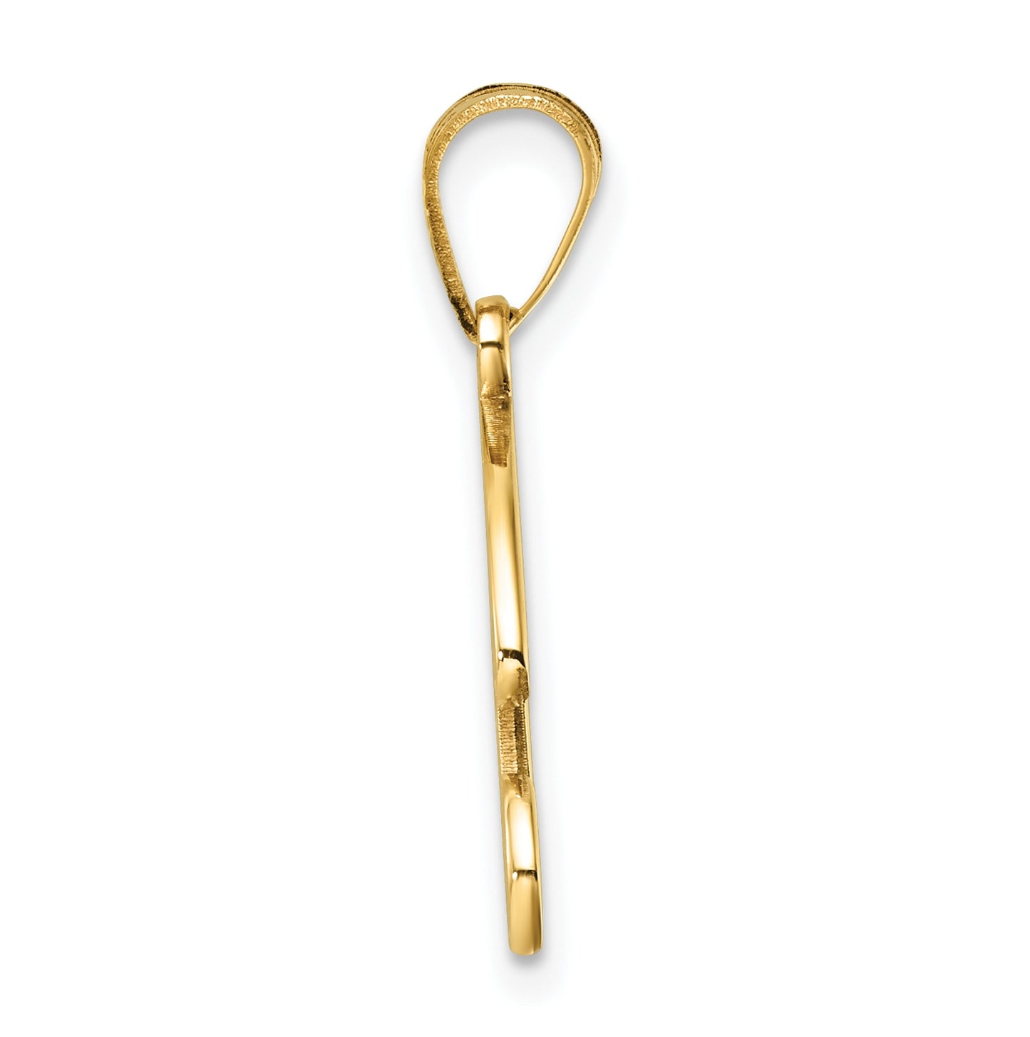 14K Yellow Gold Script Letter B Initial Pendant