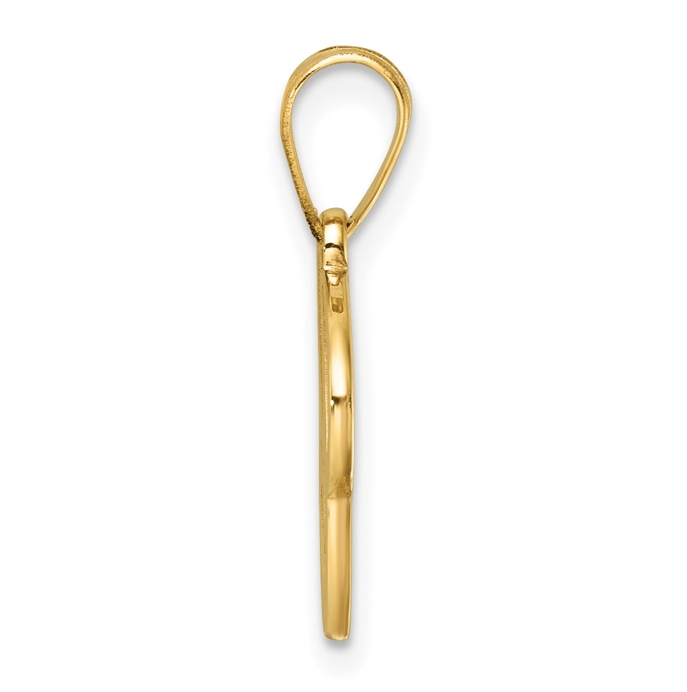 14K Yellow Gold Script Letter Initial Pendant