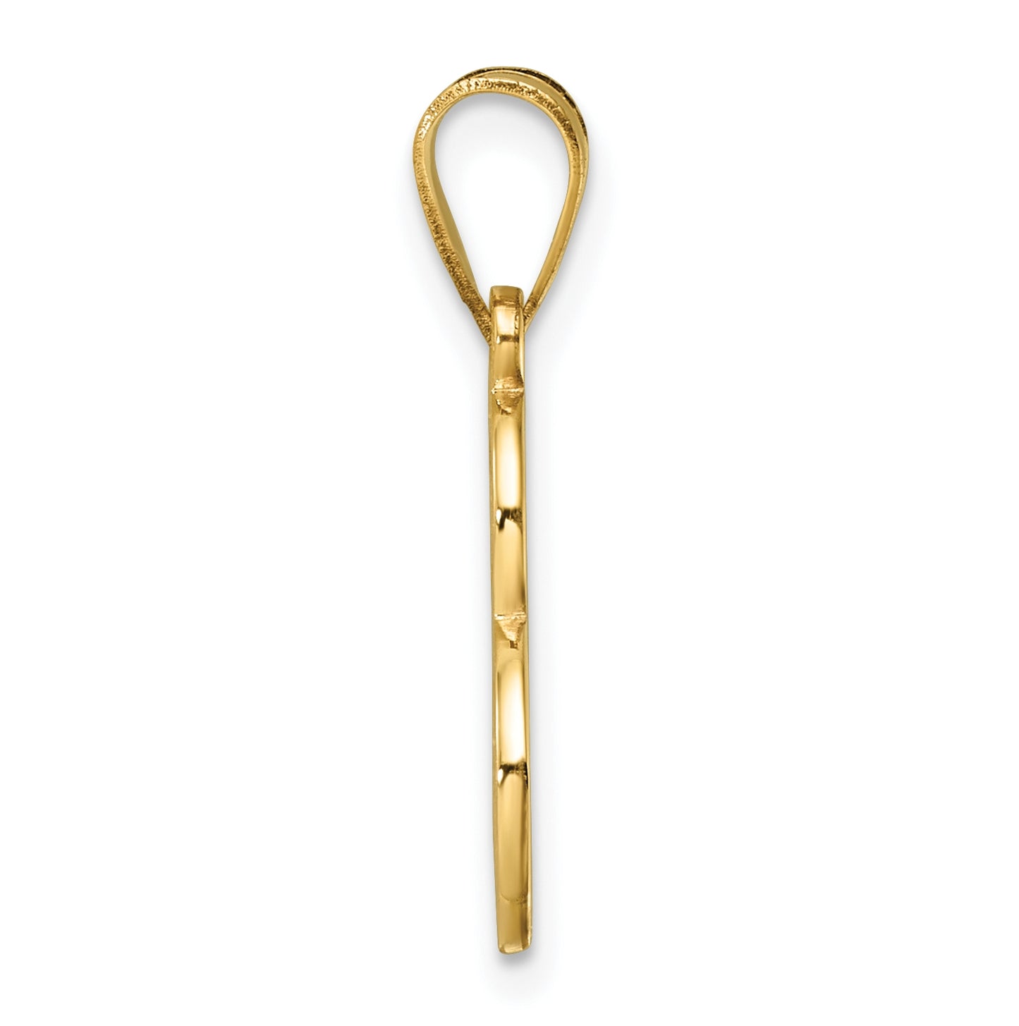14K Yellow Gold Script Letter E Initial Pendant