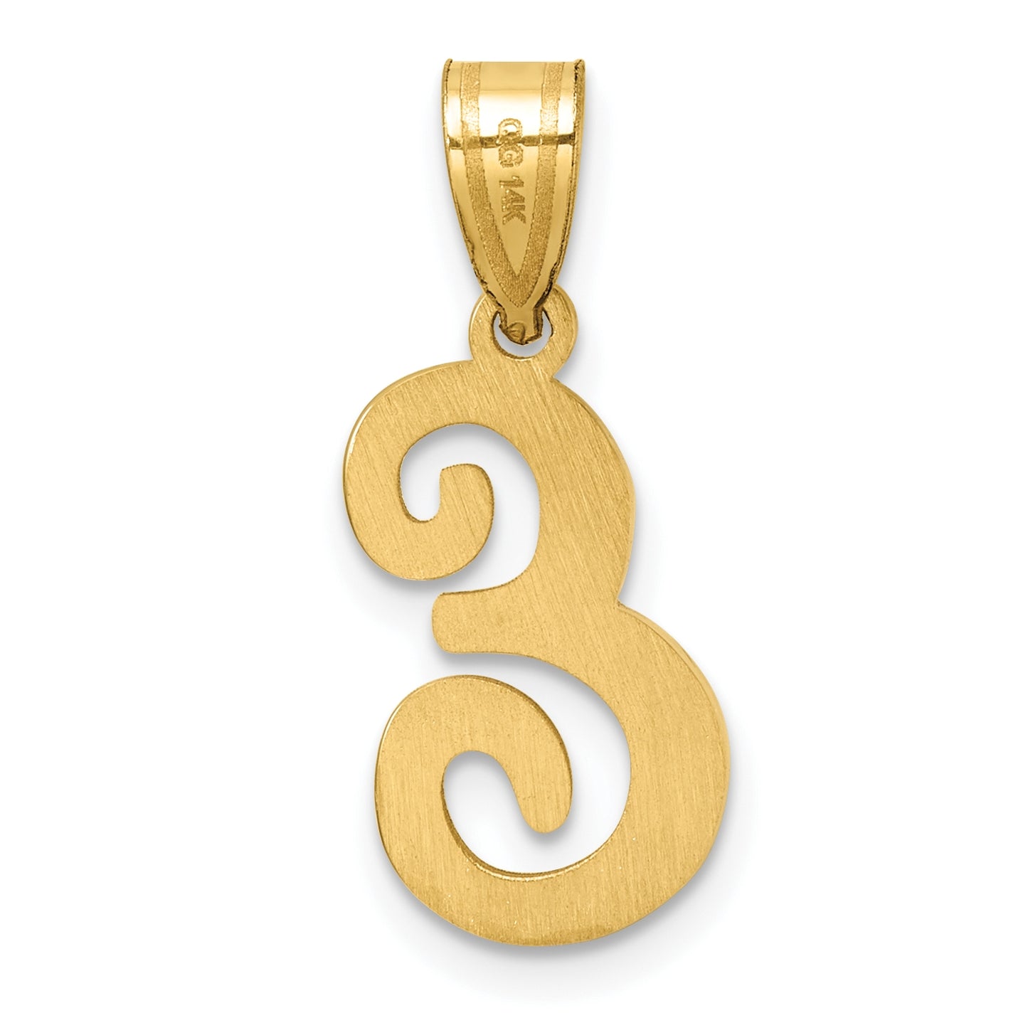 14K Yellow Gold Script Letter E Initial Pendant