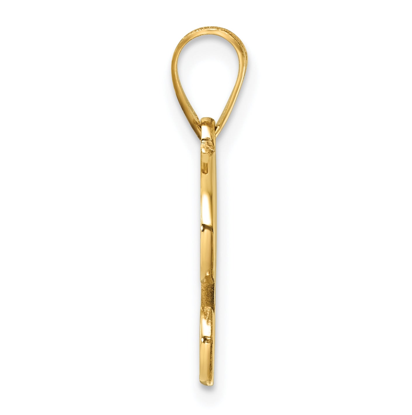 14K Yellow Gold Script Letter G Initial Pendant