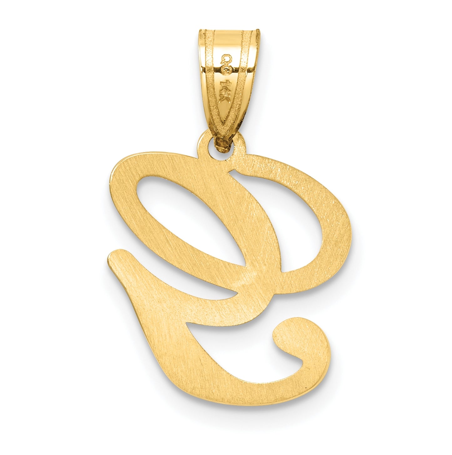 14K Yellow Gold Script Letter G Initial Pendant