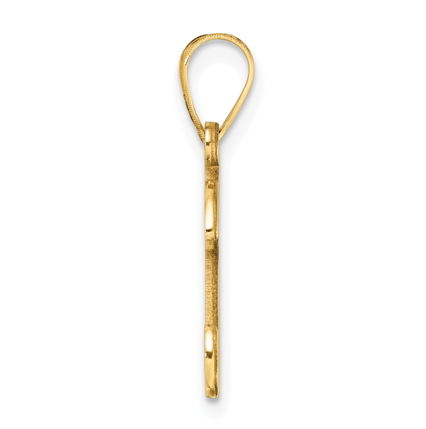 14K Yellow Gold Script Letter K Initial Pendant