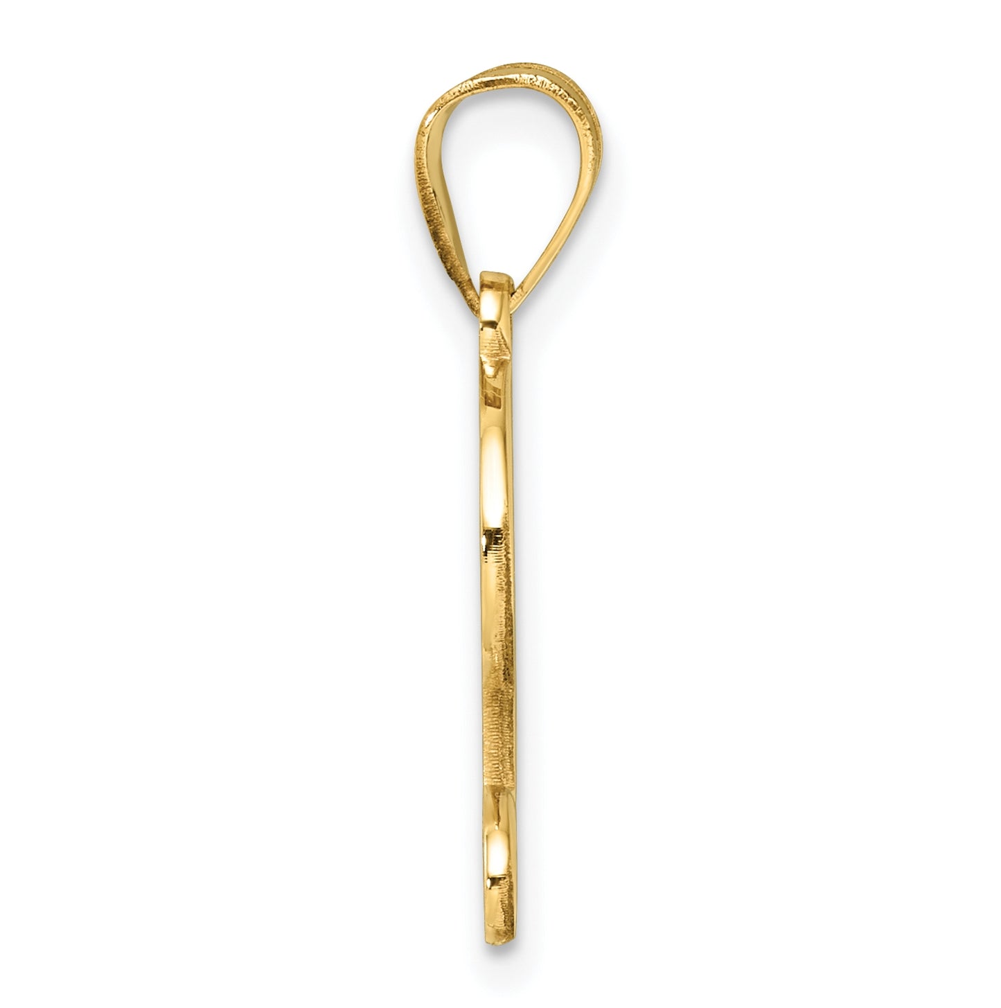 14K Yellow Gold Script Letter L Initial Pendant