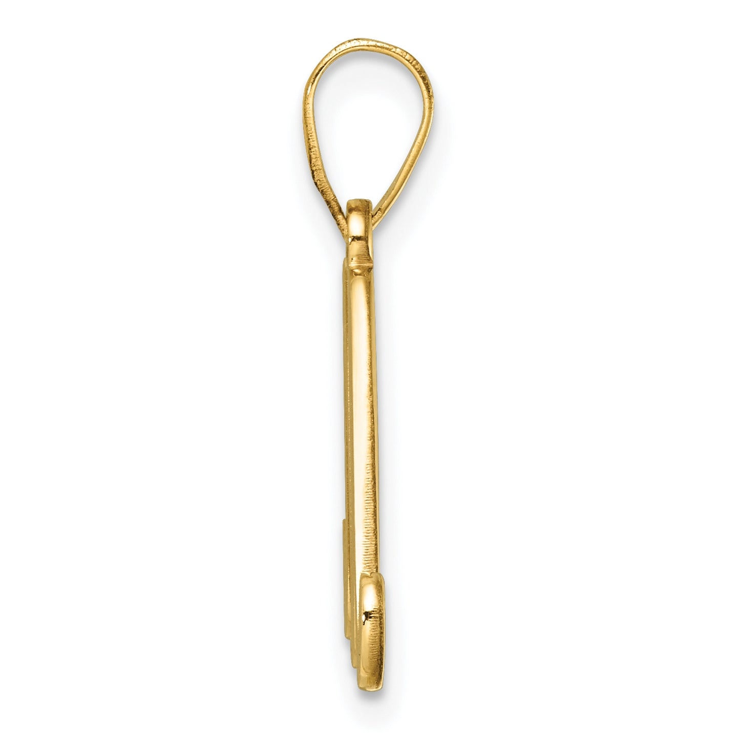 14K Yellow Gold Script Letter M Initial Pendant