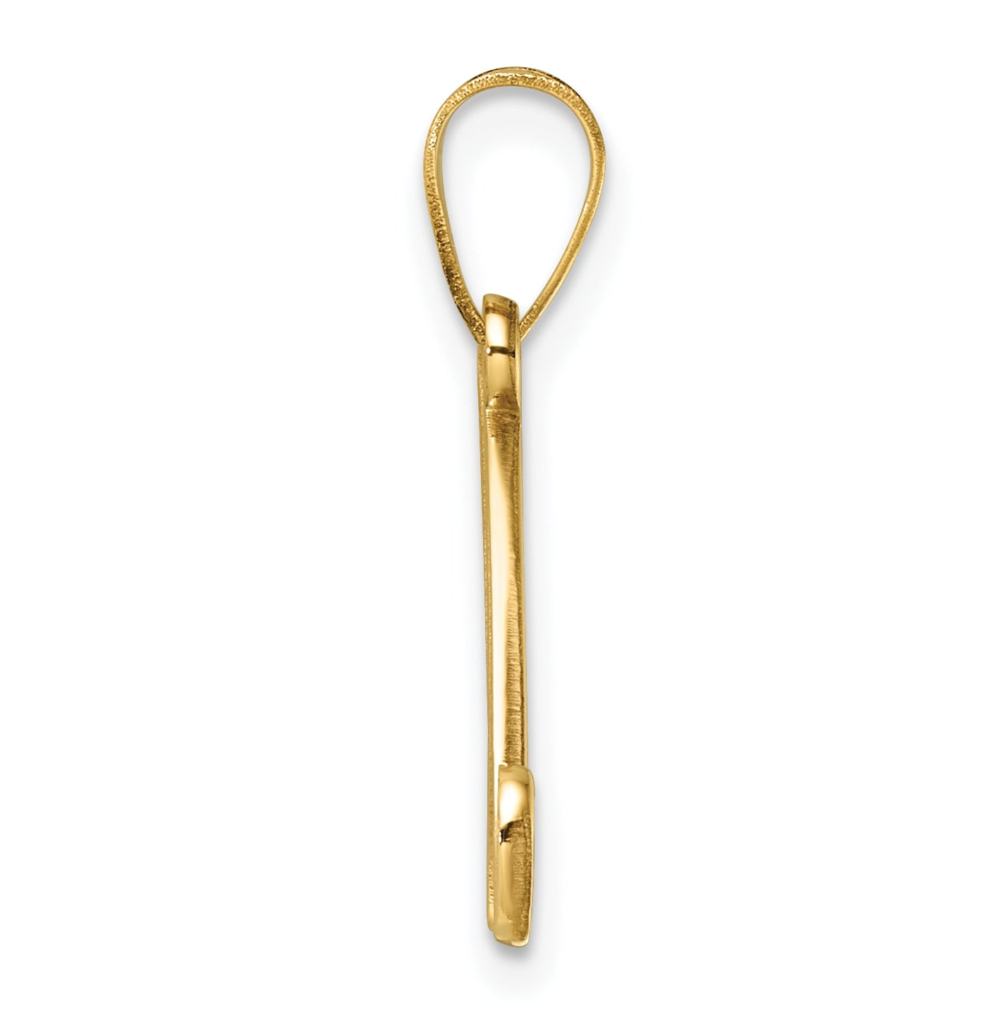 14K Yellow Gold Script Letter N Initial Pendant
