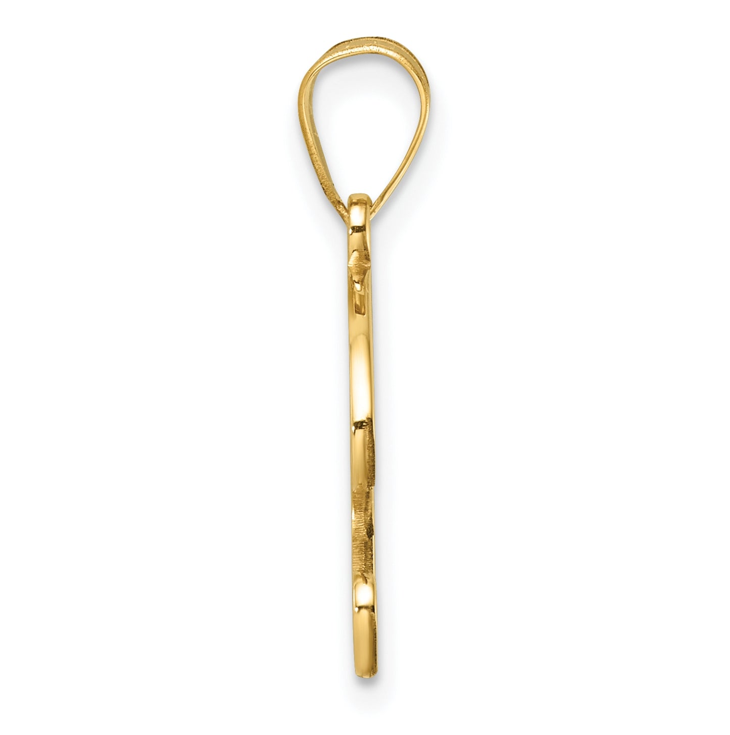14K Yellow Gold Script Letter P Initial Pendant