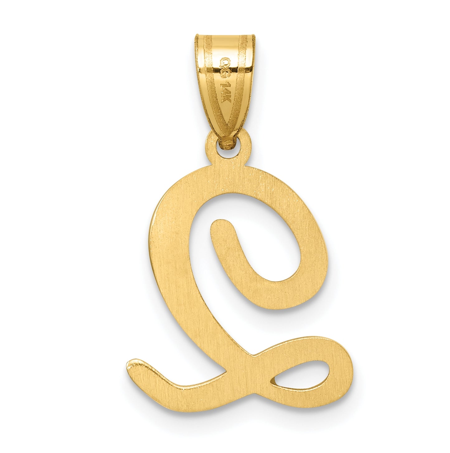 14k Yellow Gold Script Letter Initial Pendant