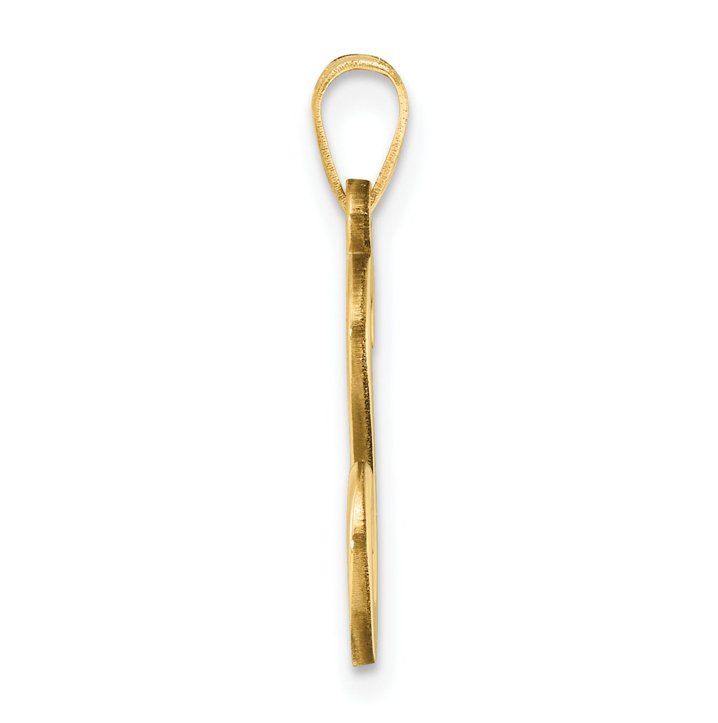 14K Yellow Gold Script Letter S Initial Pendant
