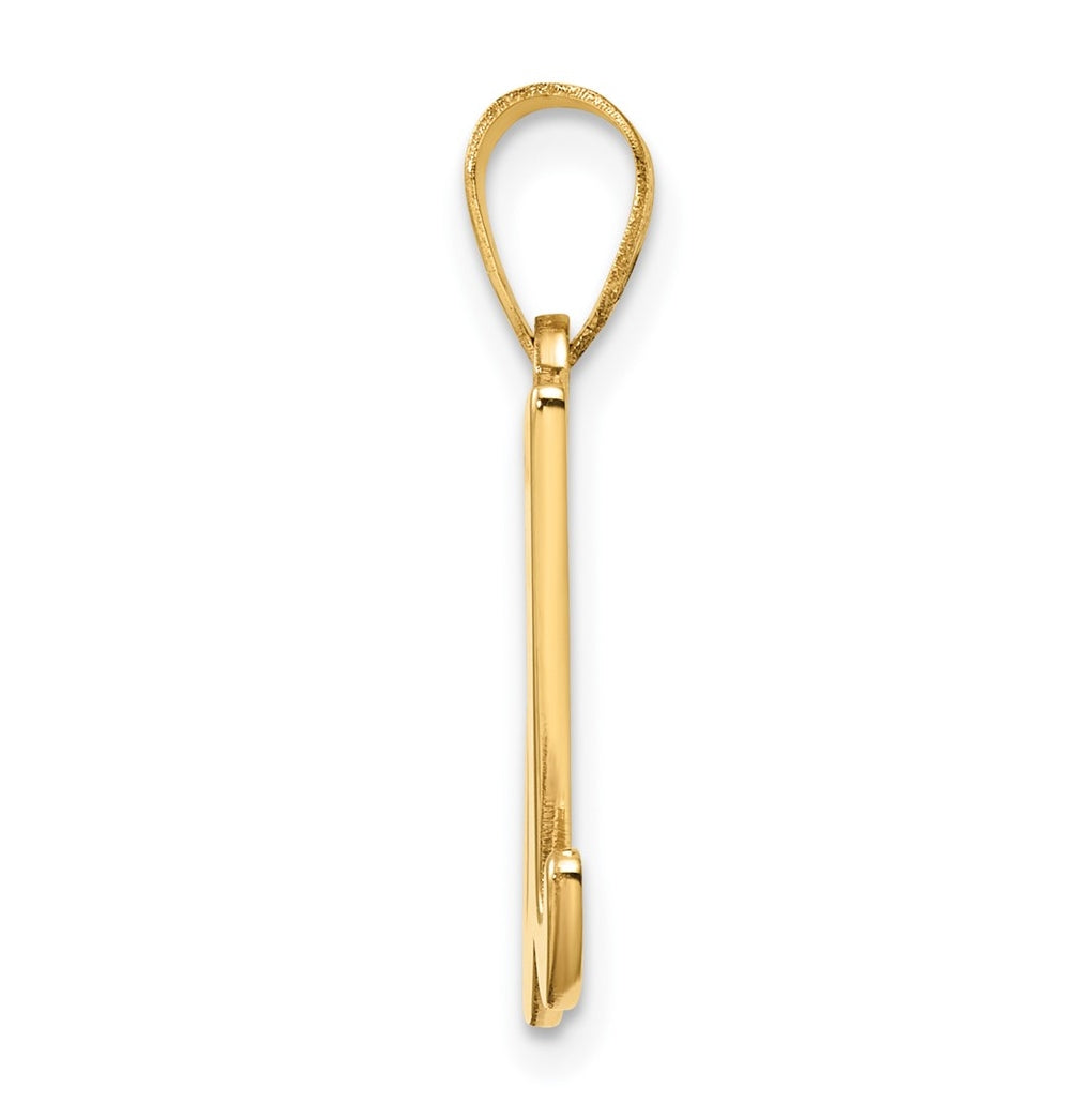 14k Yellow Gold Script Letter Initial Pendant