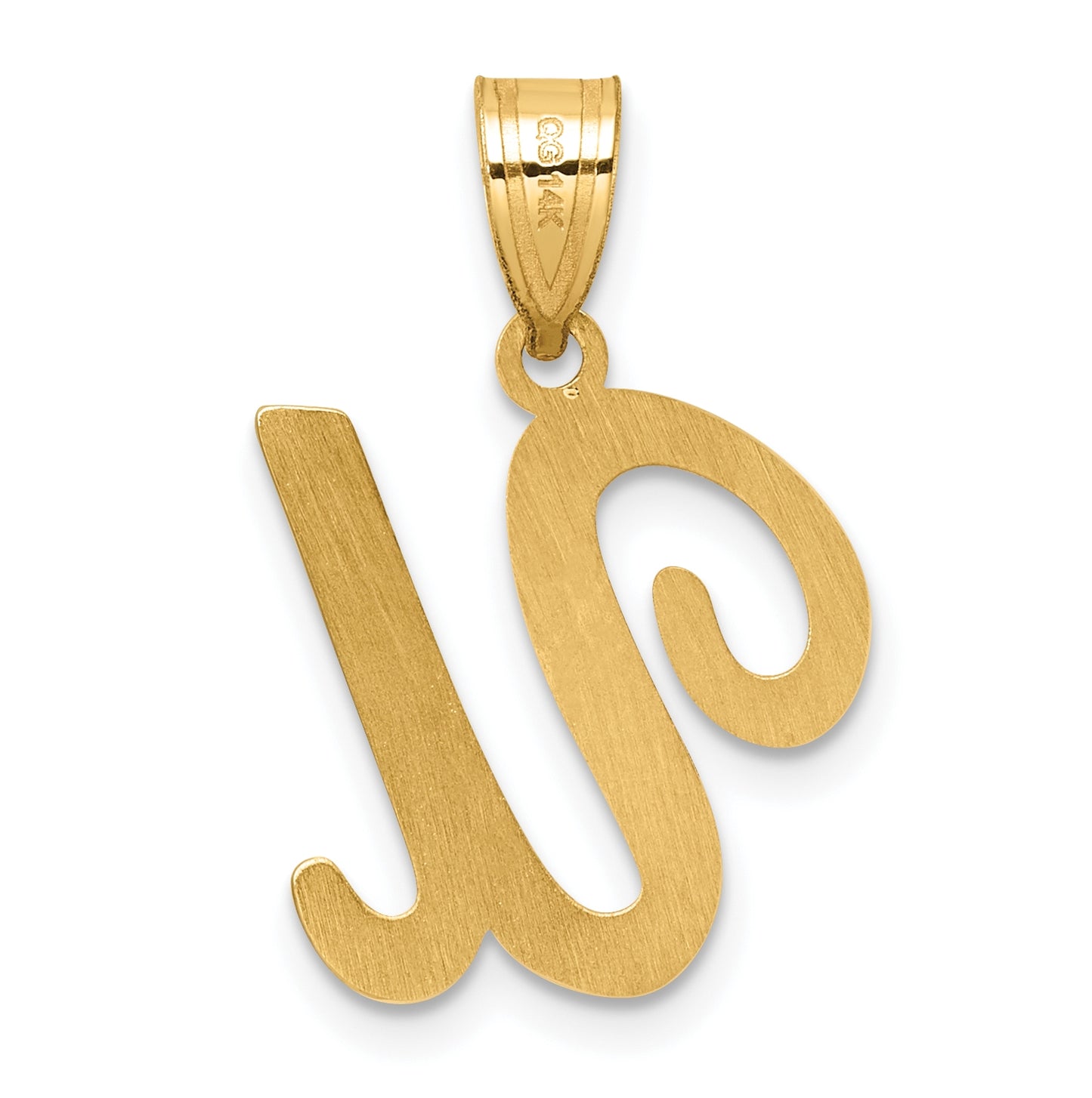 14k Yellow Gold Script Letter Initial Pendant