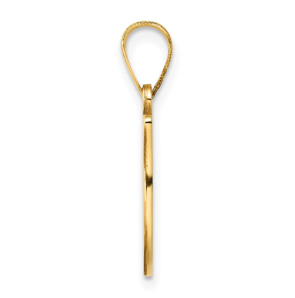 14k Yellow Gold Script Letter Initial Pendant