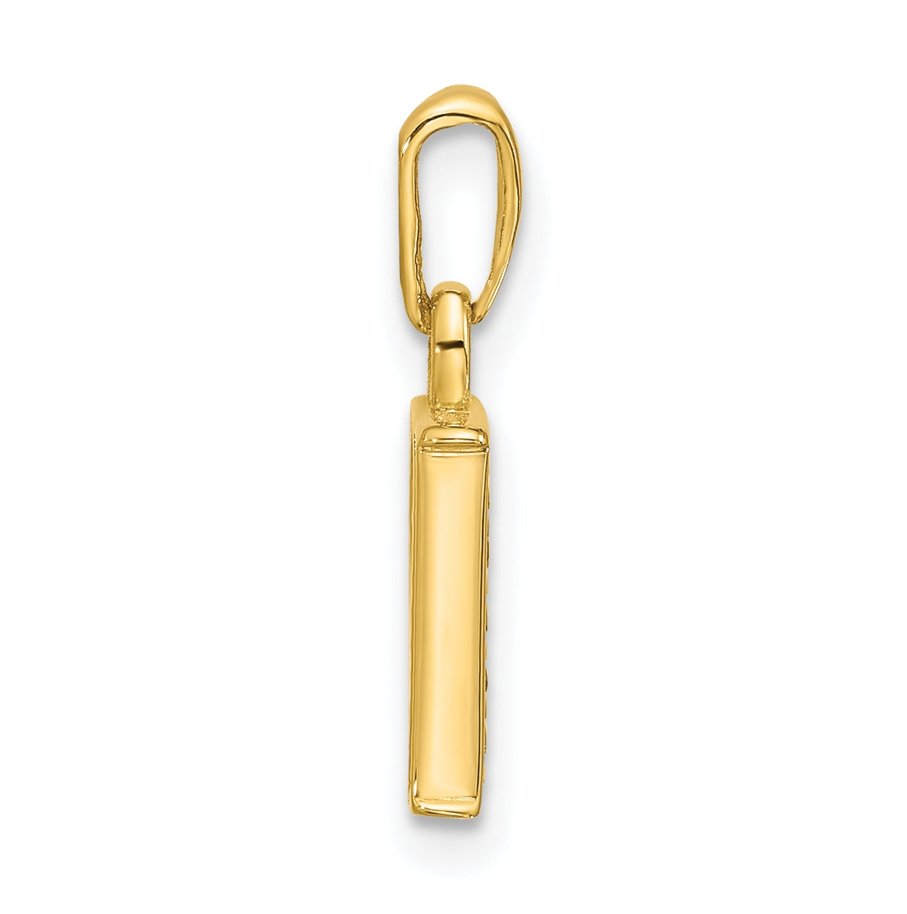 14k Yellow Gold and Rhodium Diamond Letter P Initial Pendant