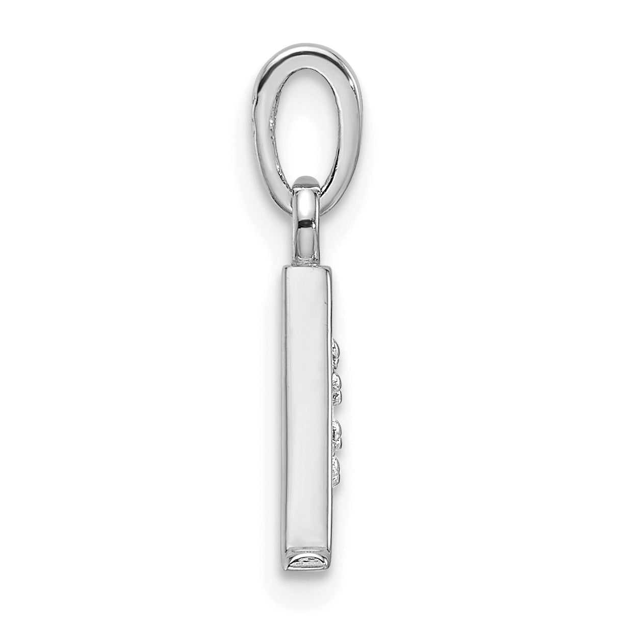14K White Gold Diamond Letter A Initial-Pendant