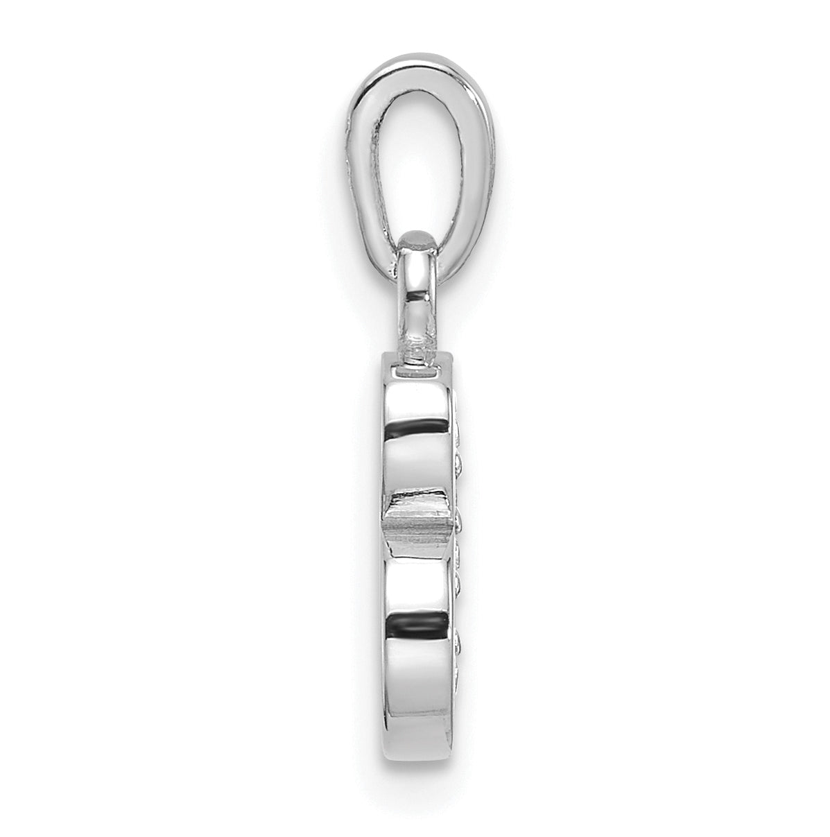 14K White Gold Diamond Letter B Initial-Pendant