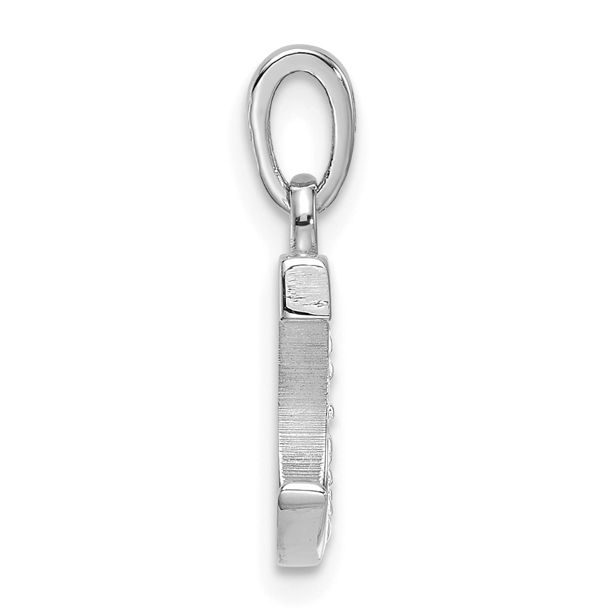 14K White Gold Diamond Letter C Initial-Pendant