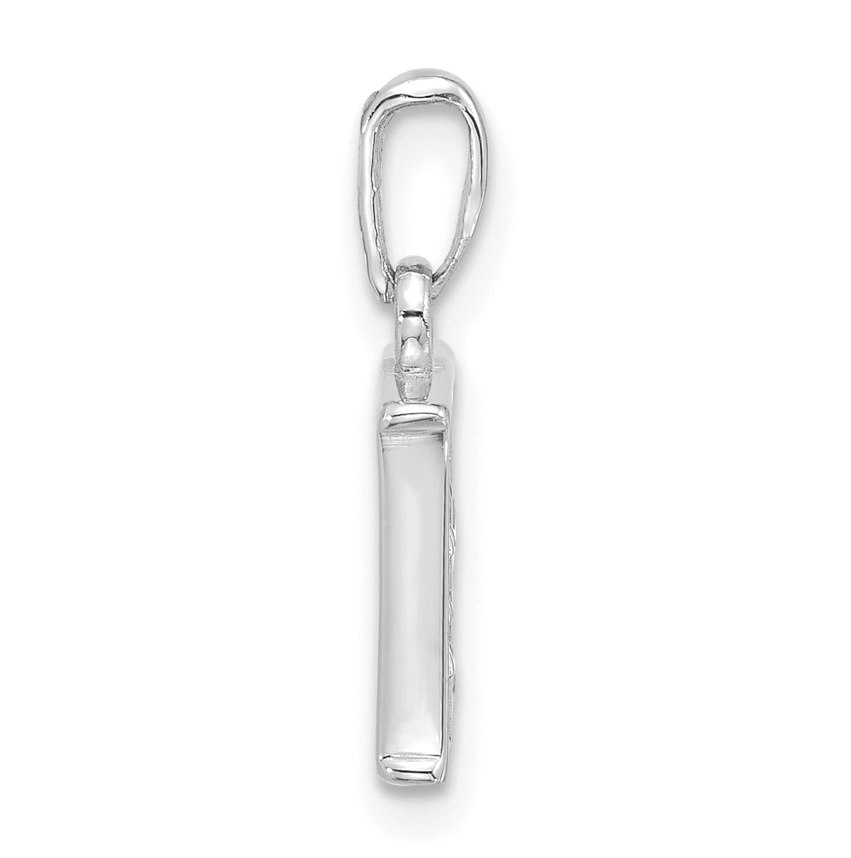 14K White Gold Diamond Letter E Initial-Pendant