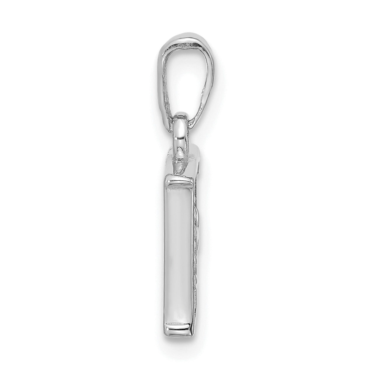 14K White Gold Diamond Letter F Initial-Pendant