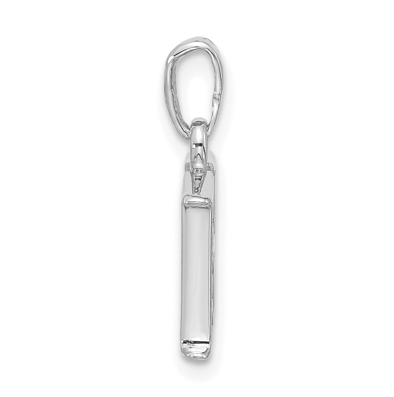 14K White Gold Diamond Letter H Initial-Pendant