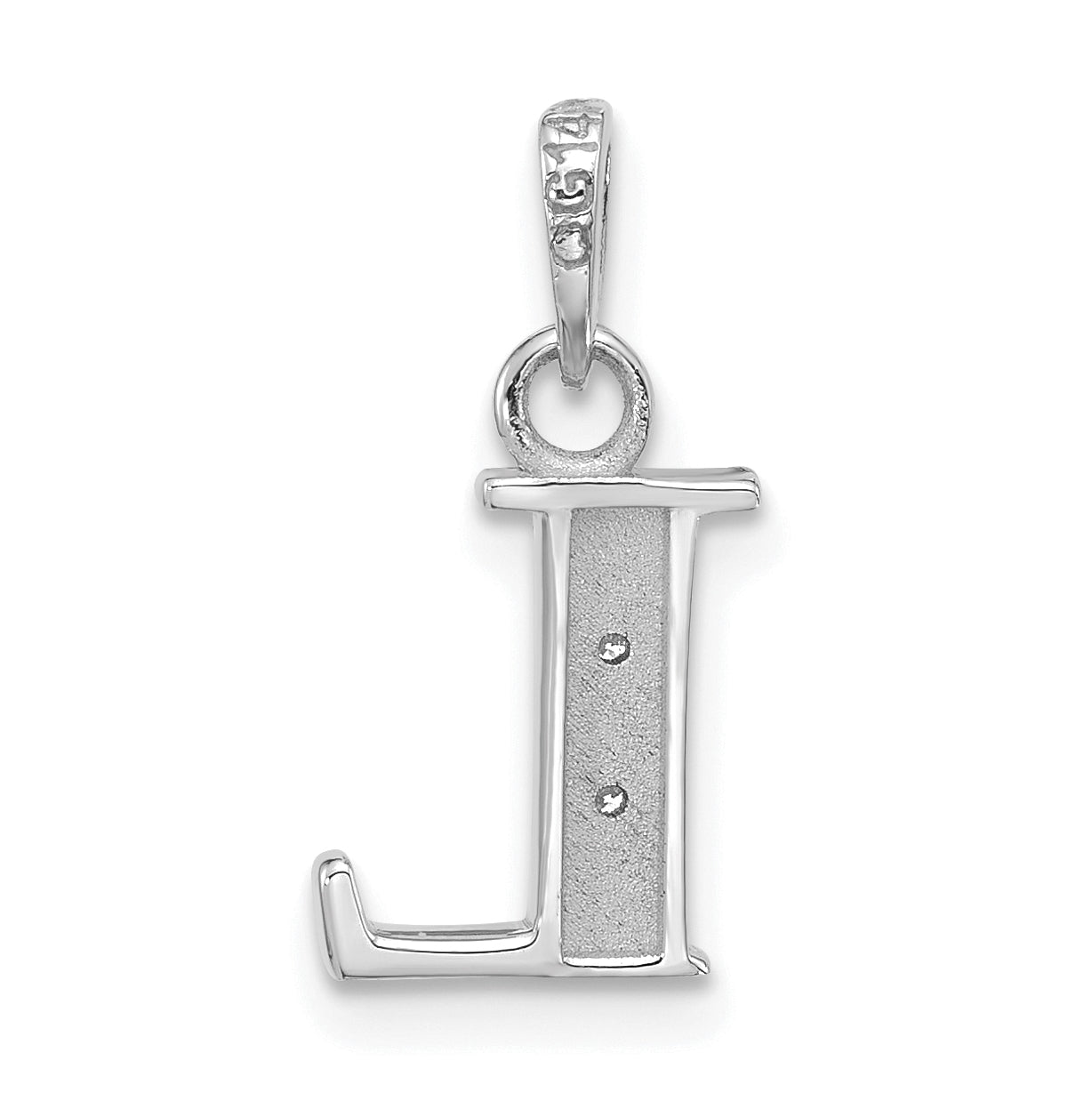 14K White Gold Diamond Letter L Initial-Pendant
