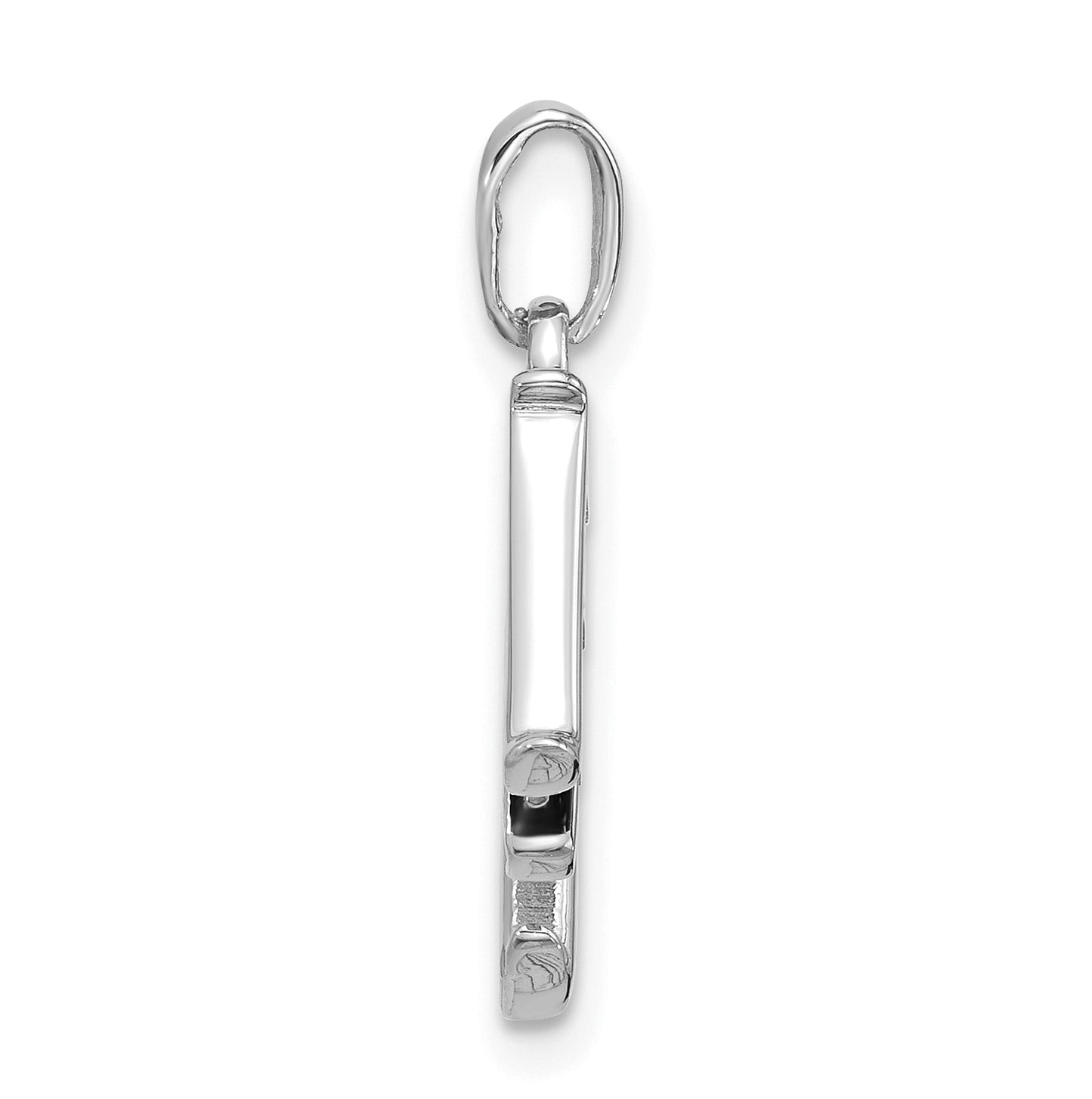 14K White Gold Diamond Letter M Initial-Pendant