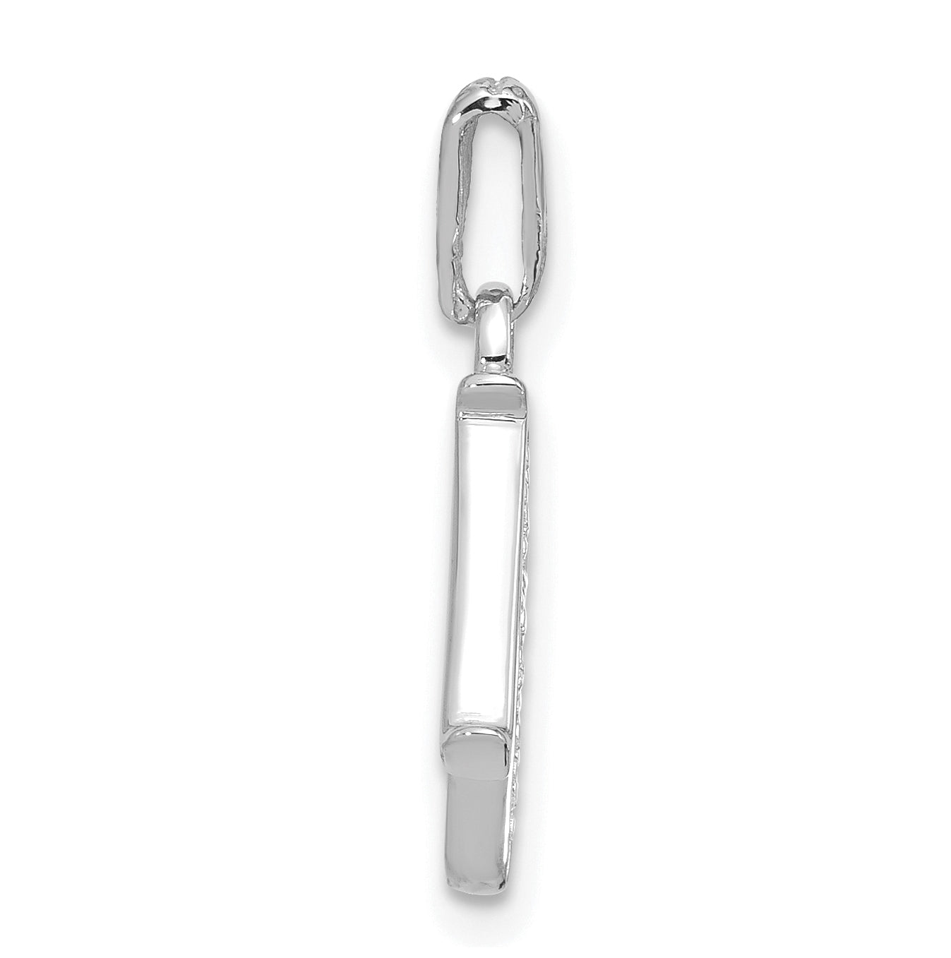 14K White Gold Diamond Letter N Initial-Pendant