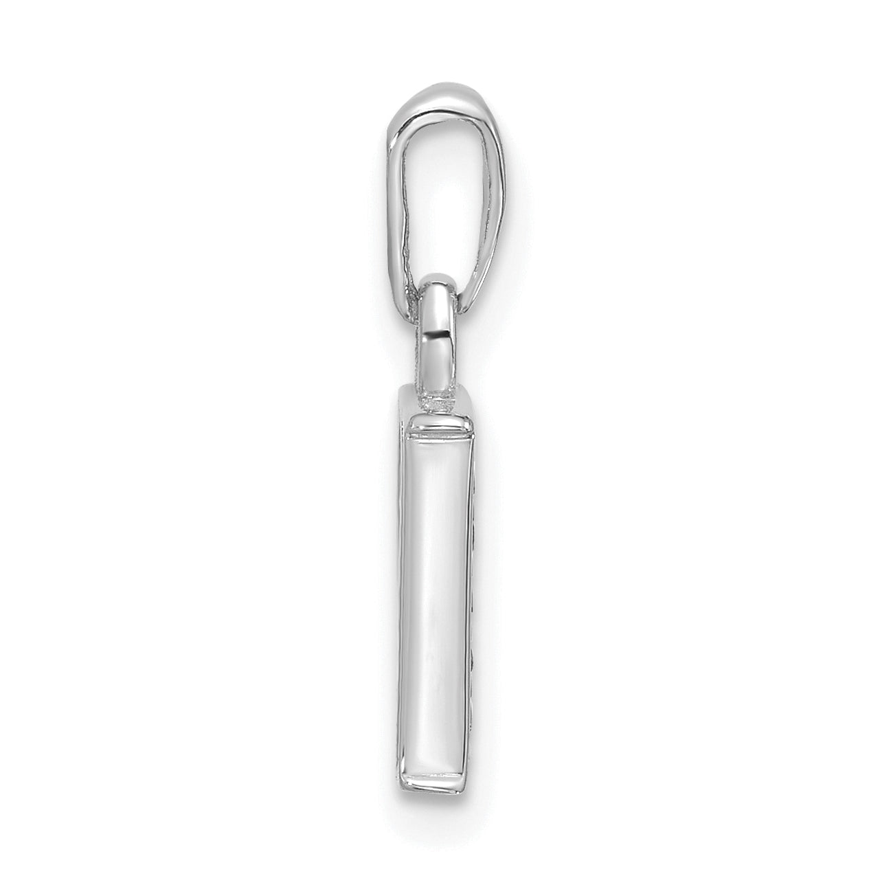 14K White Gold Diamond Letter P Initial-Pendant