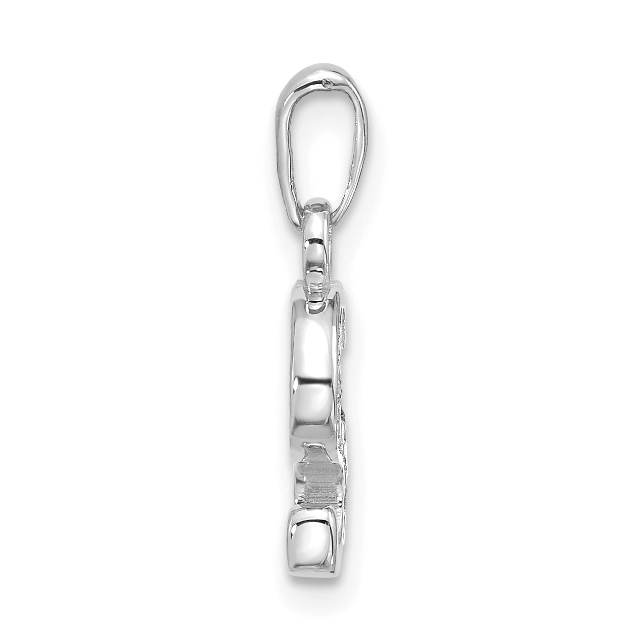 14K White Gold Diamond Letter S Initial-Pendant