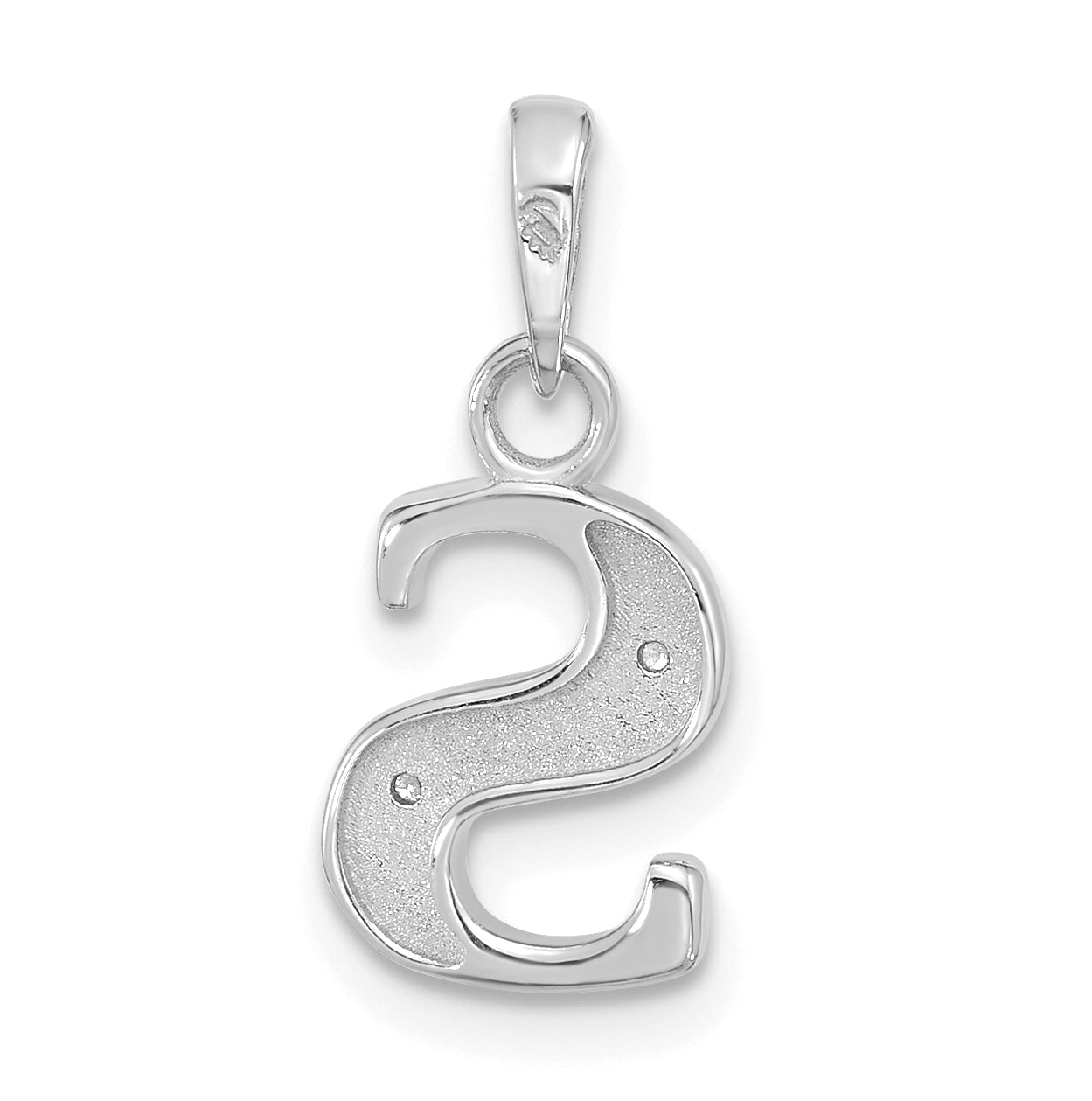14K White Gold Diamond Letter S Initial-Pendant
