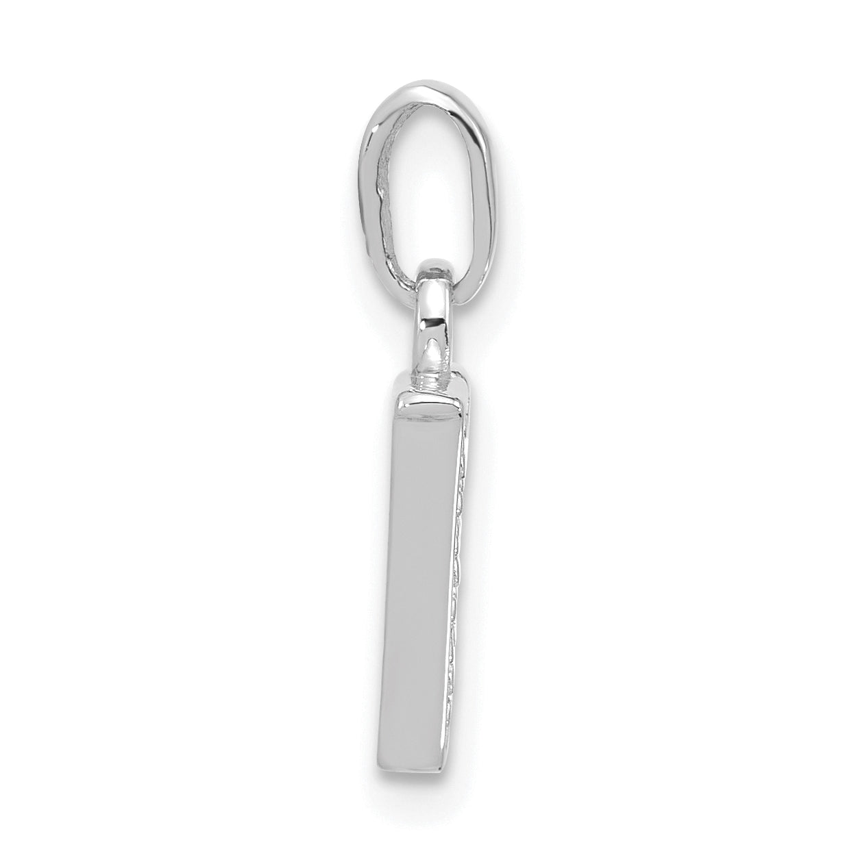 14K White Gold Diamond Letter V Initial-Pendant