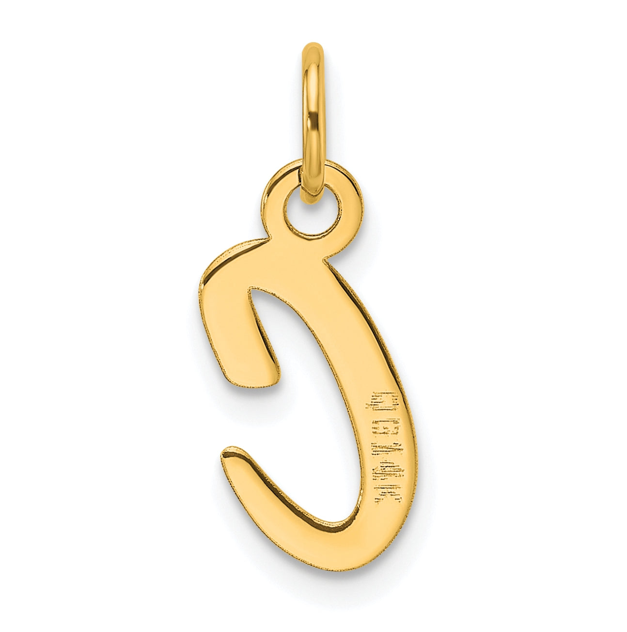 14K Yellow Gold Slanted Block Letter C Initial Charm
