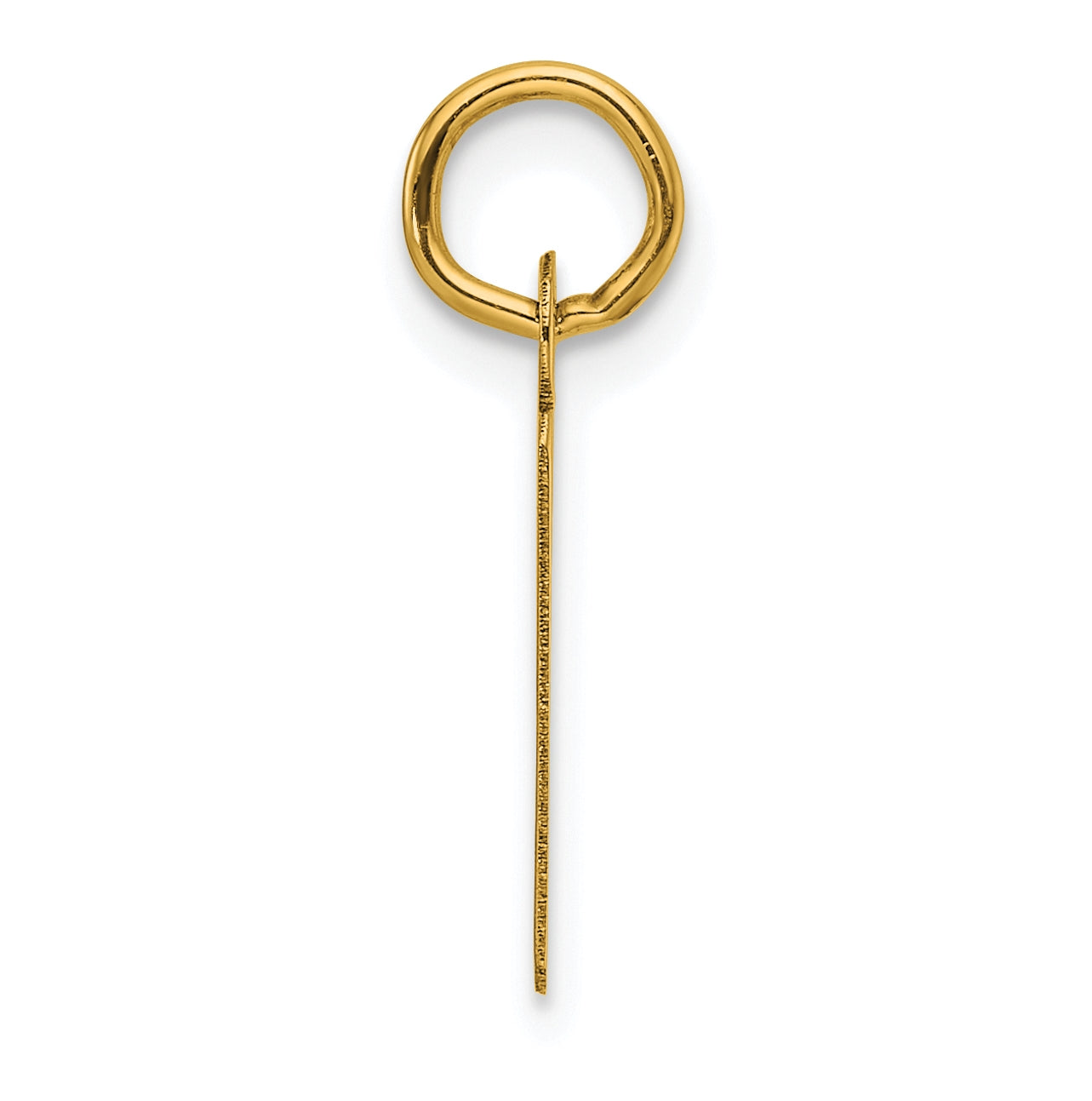 14K Yellow Gold Slanted Block Letter D Initial Charm