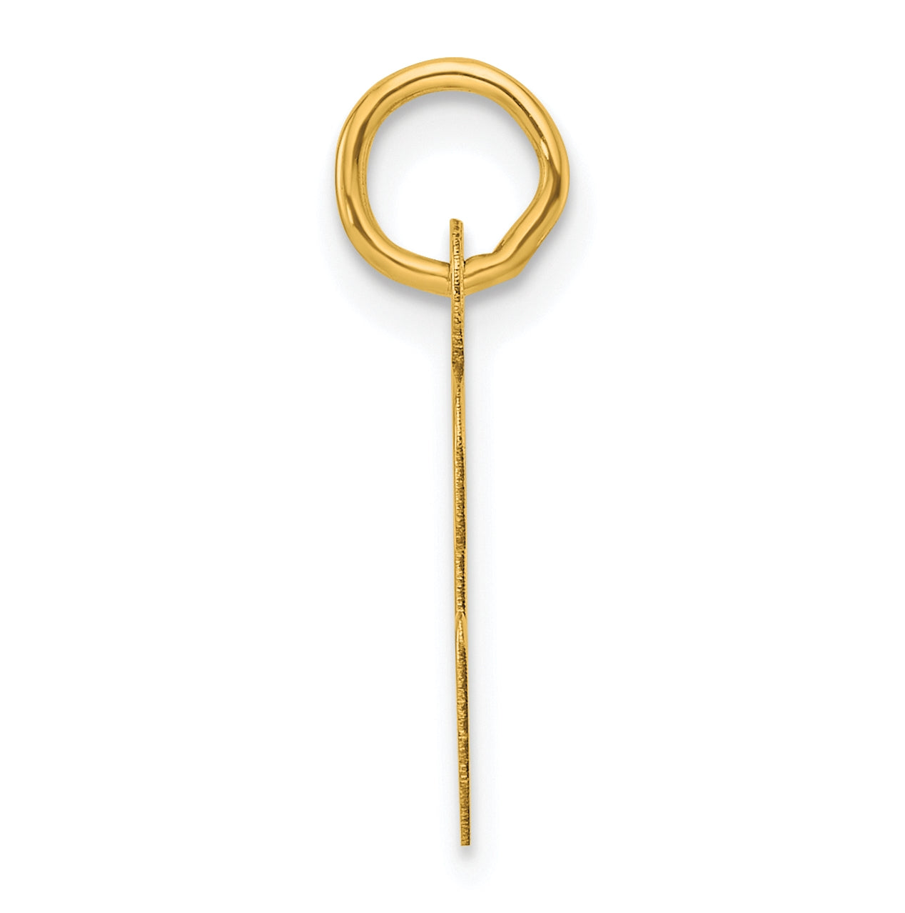 14K Yellow Gold Slanted Block Letter G Initial Charm