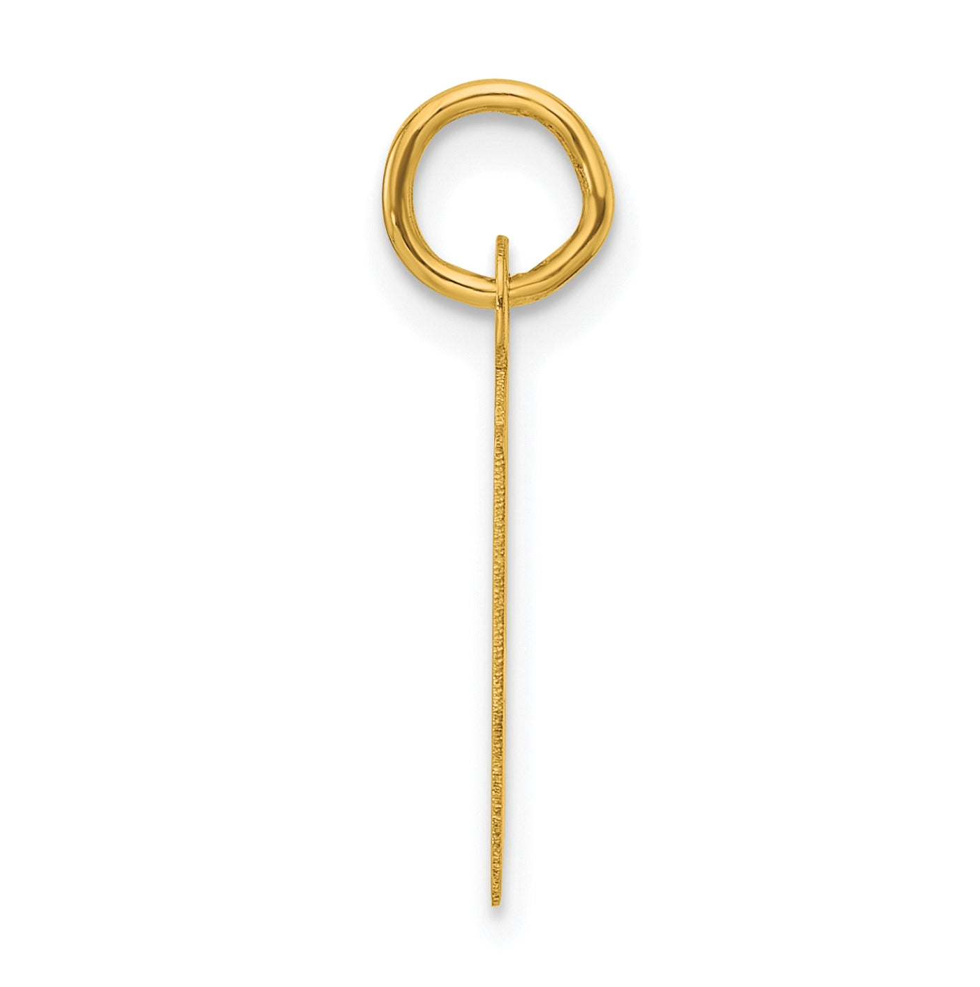 14K Yellow Gold Slanted Block Letter H Initial Charm