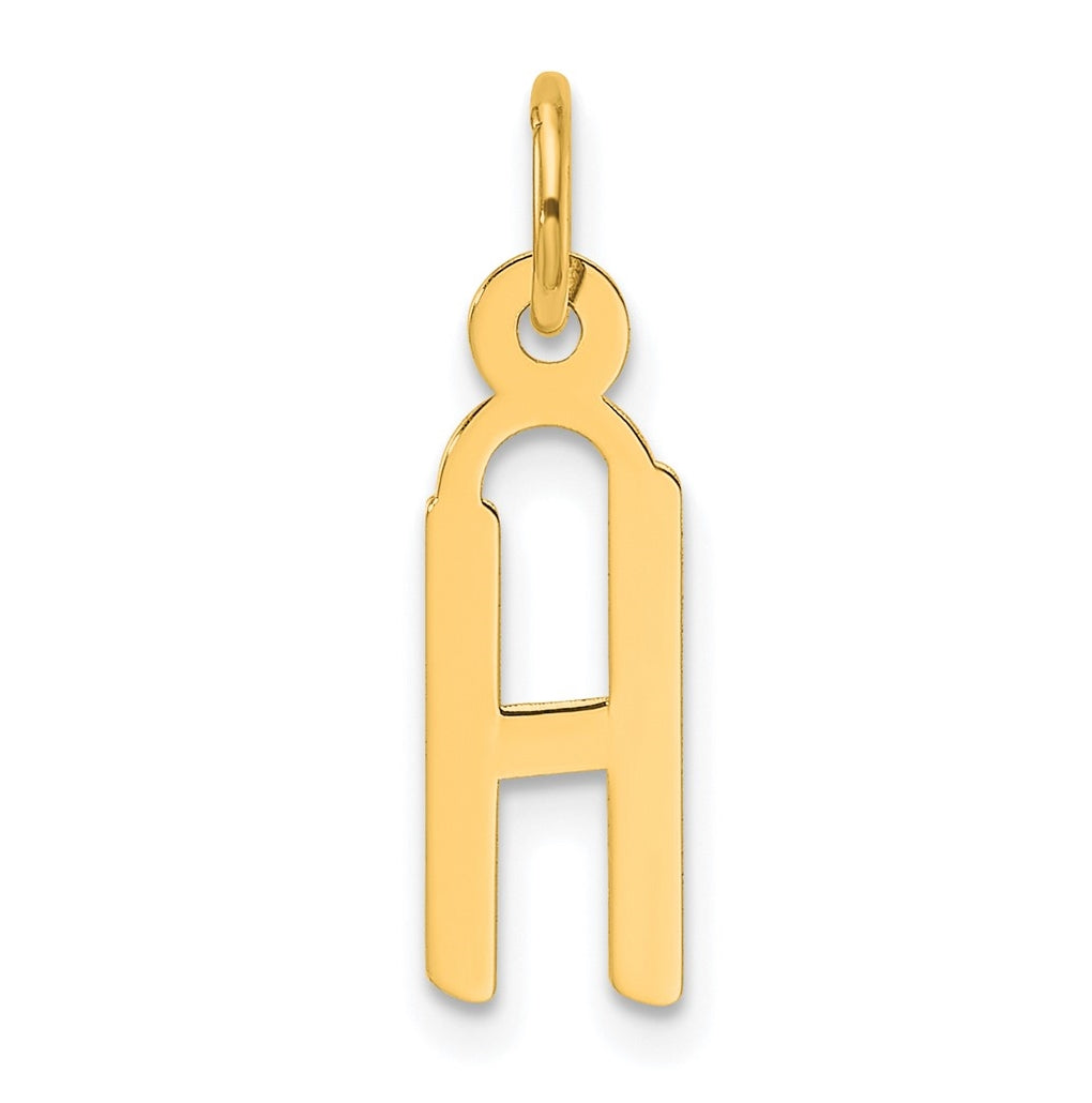 14K Yellow Gold Slanted Block Letter H Initial Charm