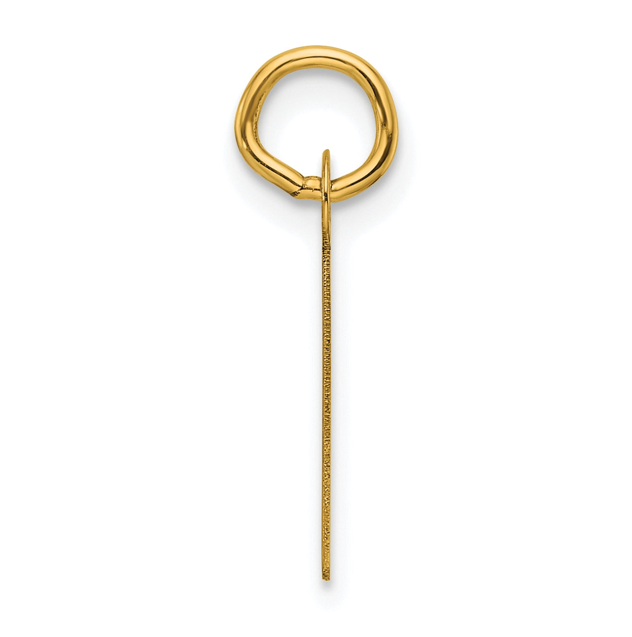 14K Yellow Gold Slanted Block Letter I Initial Charm