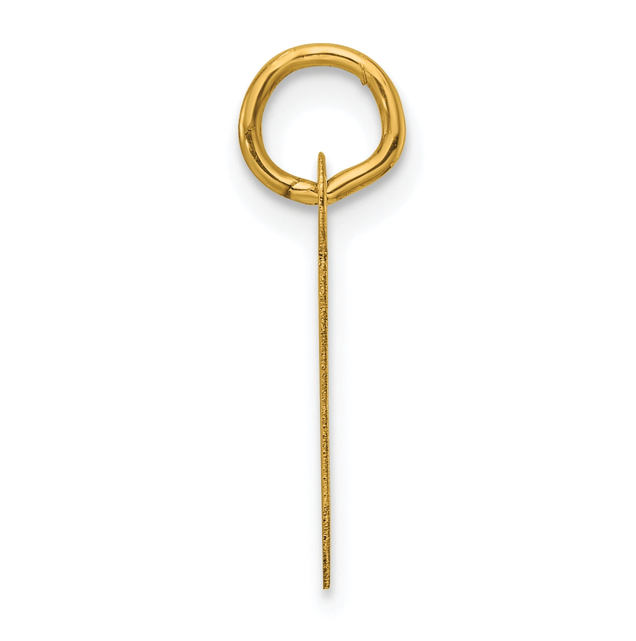14K Yellow Gold Slanted Block Letter J Initial Charm