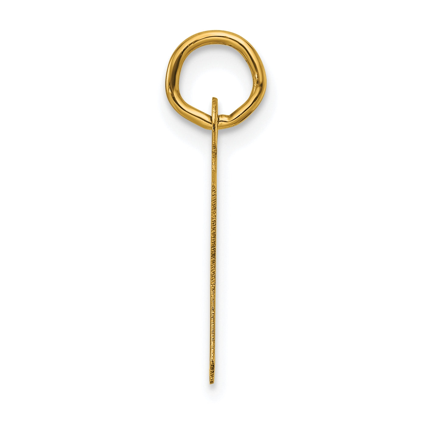 14K Yellow Gold Slanted Block Letter K Initial Charm