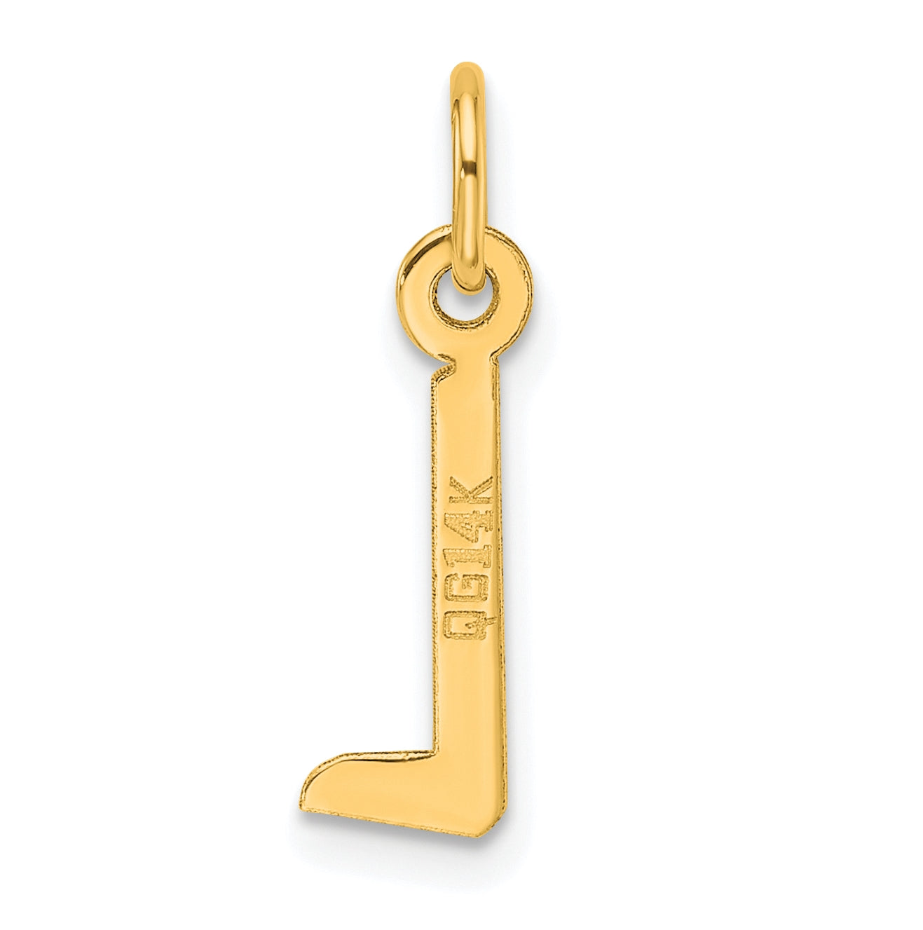 14K Yellow Gold Slanted Block Letter L Initial Charm
