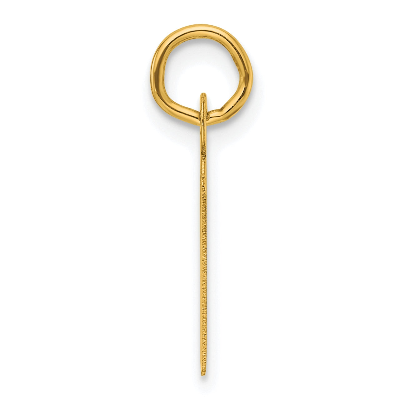 14K Yellow Gold Slanted Block Letter N Initial Charm