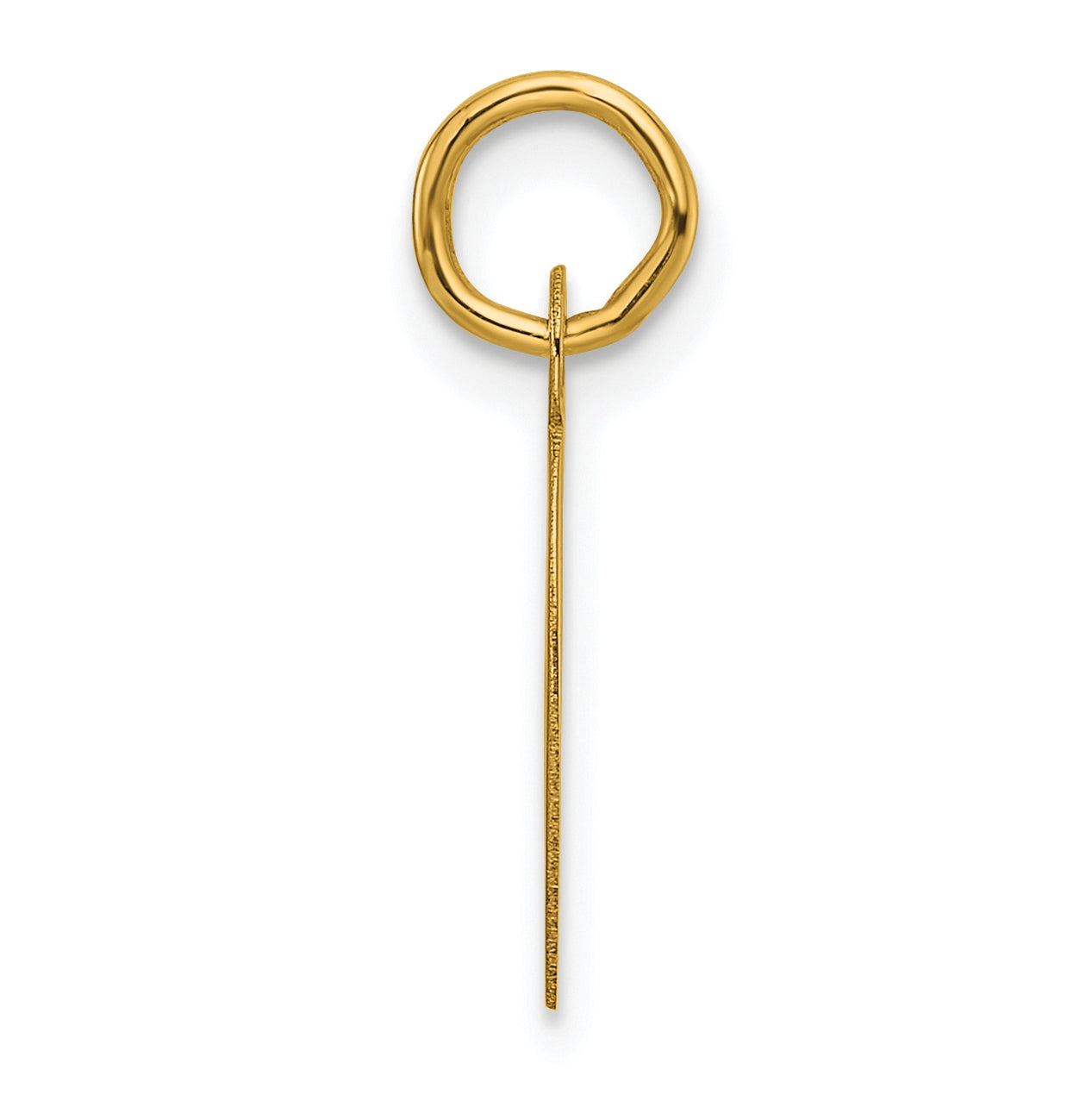 14K Yellow Gold Slanted Block Letter O Initial Charm