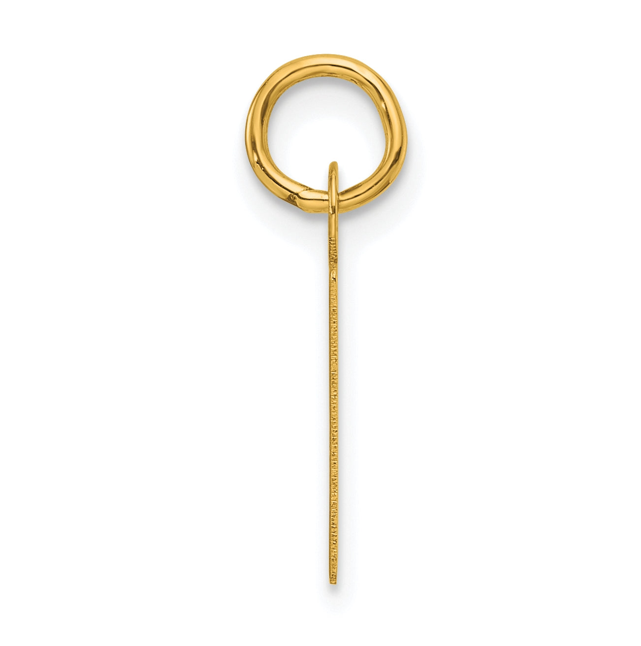 14K Yellow Gold Slanted Block Letter P Initial Charm