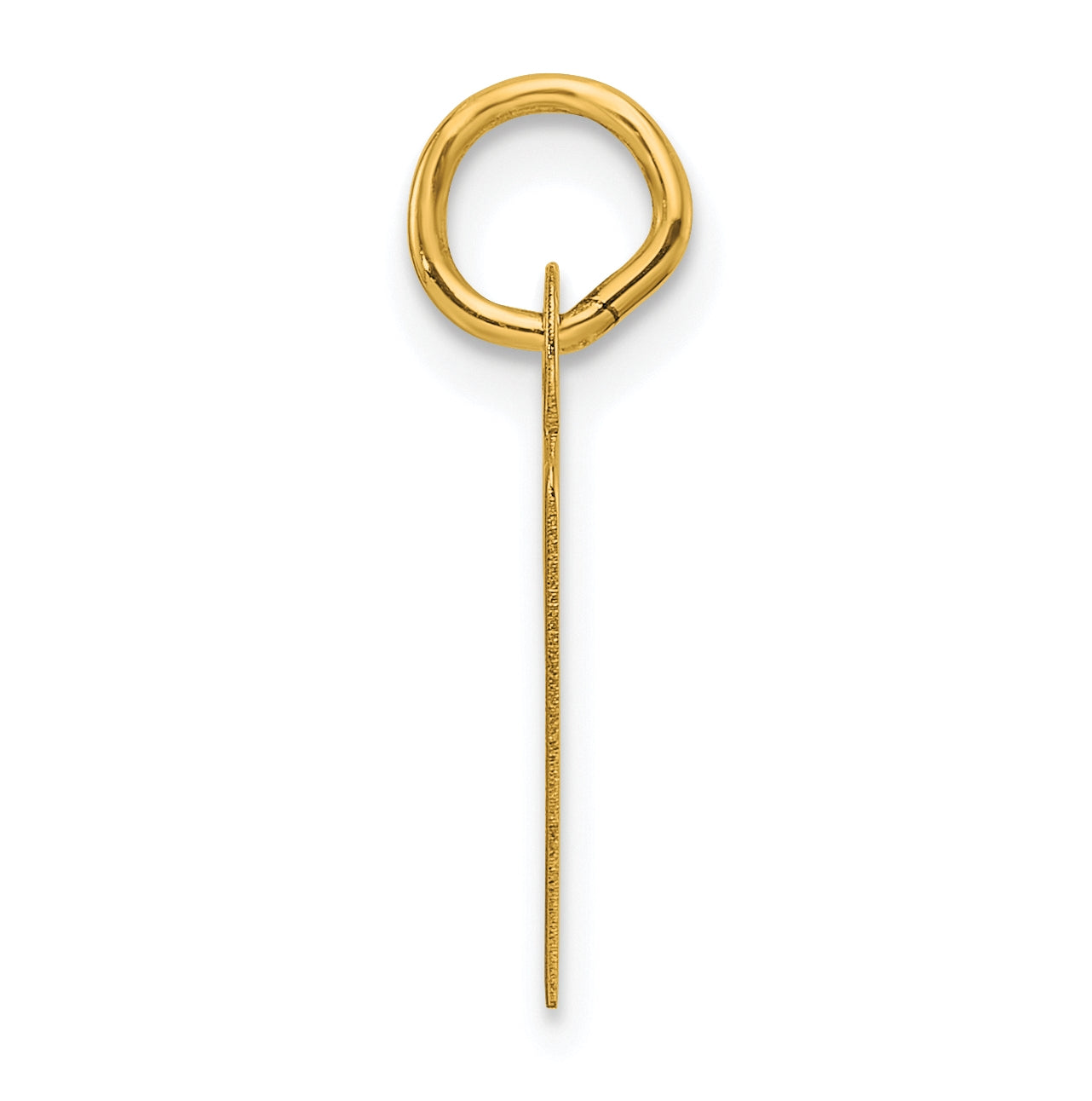 14K Yellow Gold Slanted Block Letter R Initial Charm