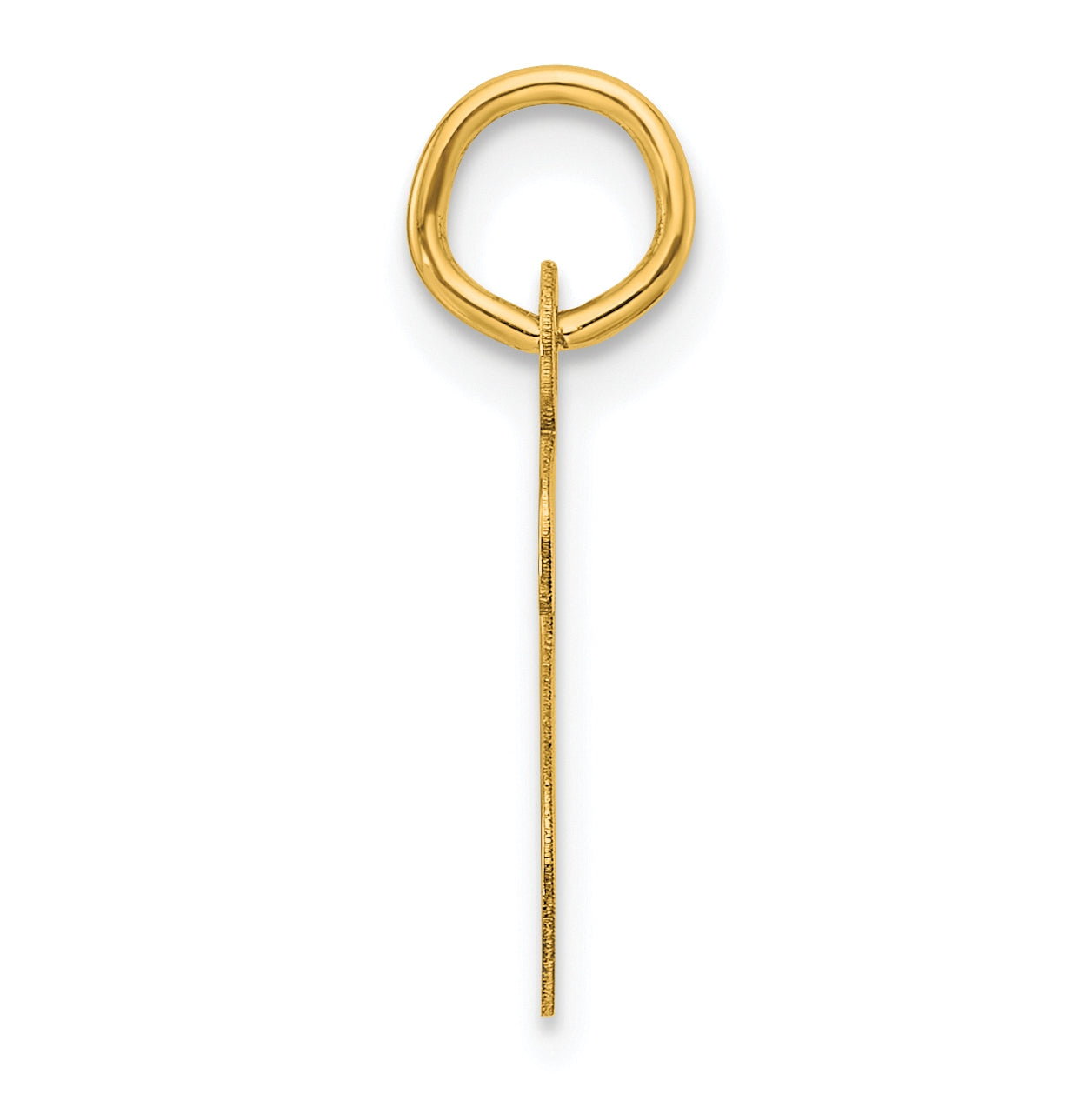 14K Yellow Gold Slanted Block Letter S Initial Charm