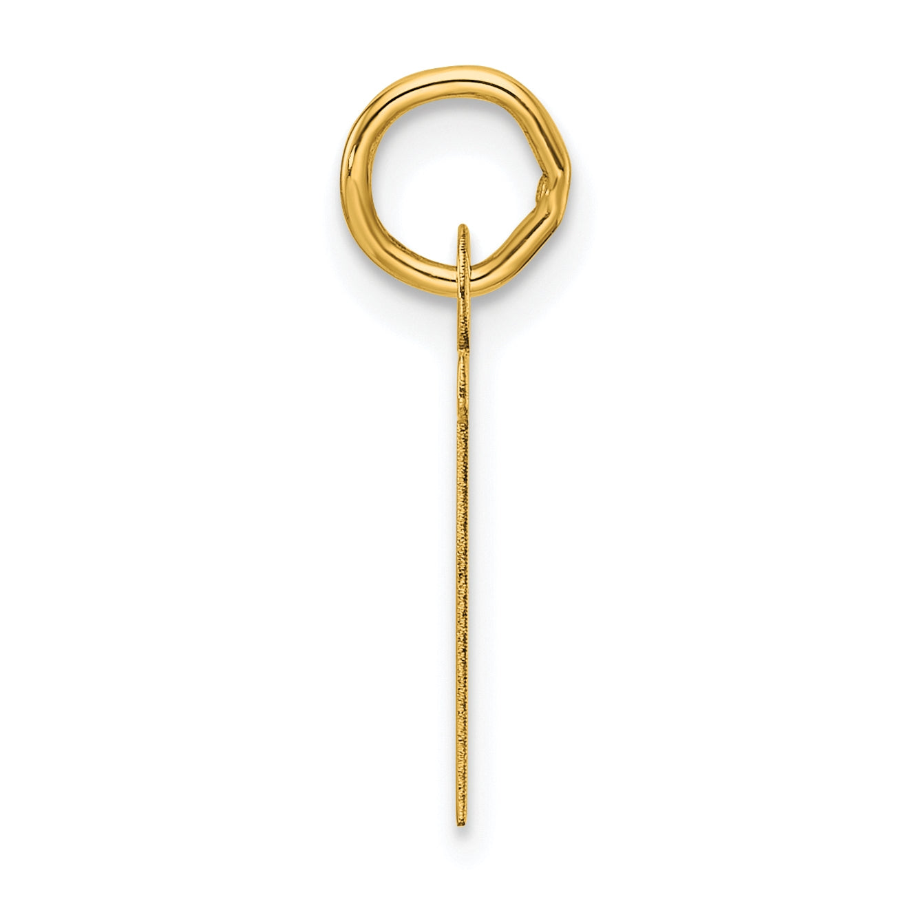 14K Yellow Gold Slanted Block Letter T Initial Charm